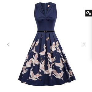 1950s style pleated dress NWT